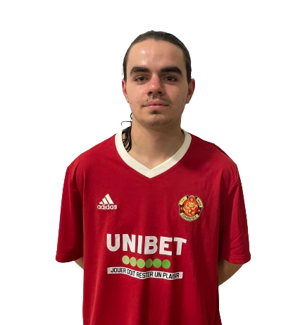 joueur de foot en maillot rouge - Damien Tribout